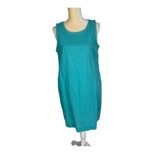 NWT Ronni Nicole RN Studio Aqua Green Linen Sleeveless Dress‎ Size 12